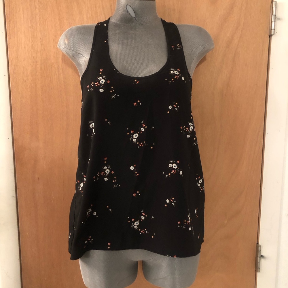 Floral racer back tank top